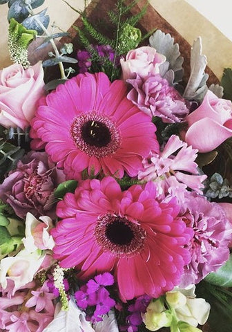 Hand-tied Bouquet Pinks/Purples